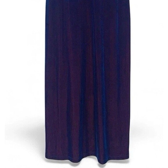 Vintage Molly Malloy Blue Cross Velvet Dress Size 6 Pink Iridescent Short Sleeve - Picture 8 of 12